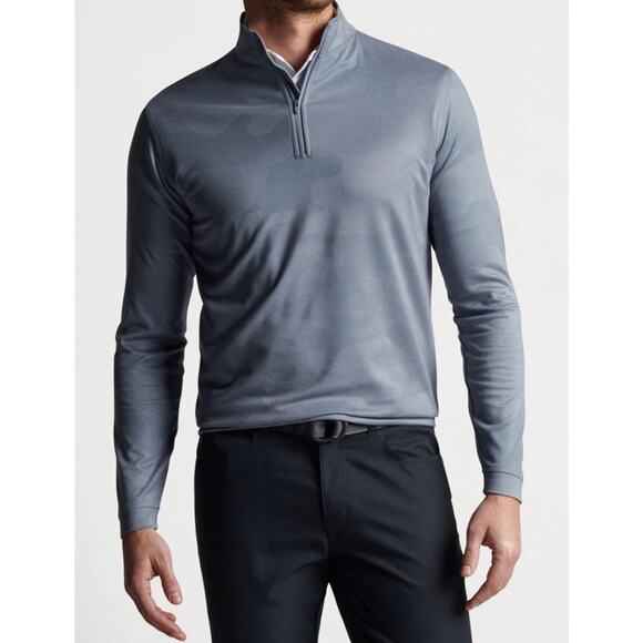 Peter Millar Other - Peter Millar Perth Blue Camo Performance 1/4 Zip Sweatshirt Men's Size XL